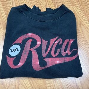 RVCA Black and Red Crewneck Sweater